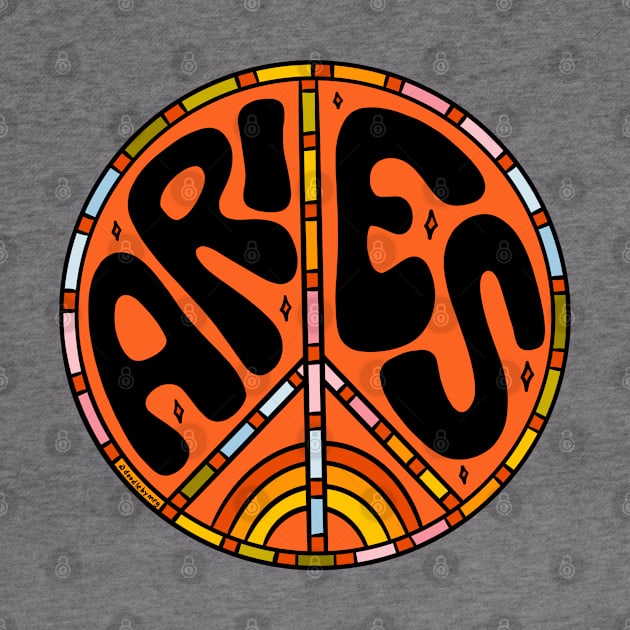 Aries Peace Sign by Doodle by Meg